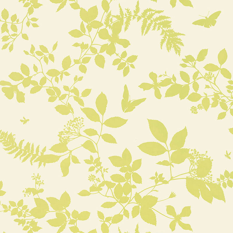 Schumacher Shadow Vine Chartreuse Wallpaper Sample 5005102