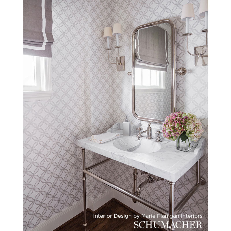 Schumacher Spherica Parchment Wallpaper Sample 5005130