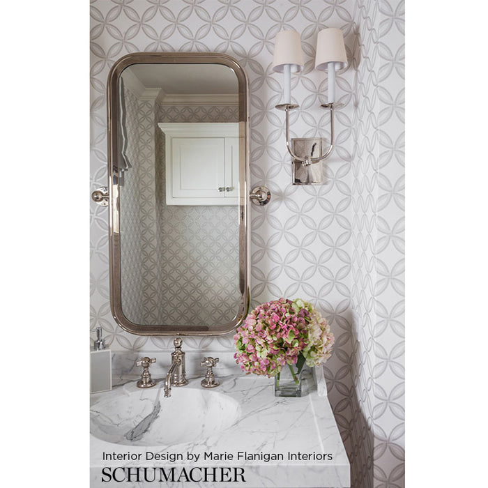 Schumacher Spherica Silver Wallpaper Sample 5005131