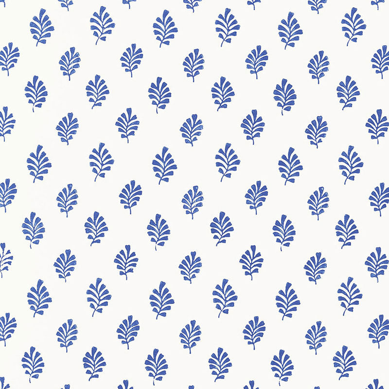 Schumacher Bakara Leaf Delft Wallpaper 5005231