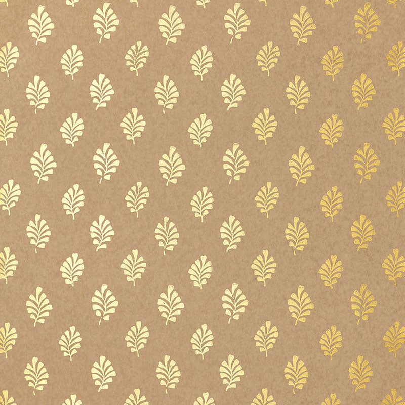 Schumacher Bakara Leaf Gilt Wallpaper 5005233
