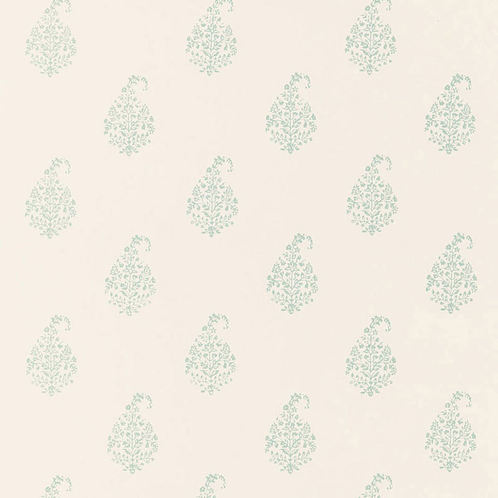 Schumacher Kerala Paisley Water Blue Wallpaper Sample 5005282