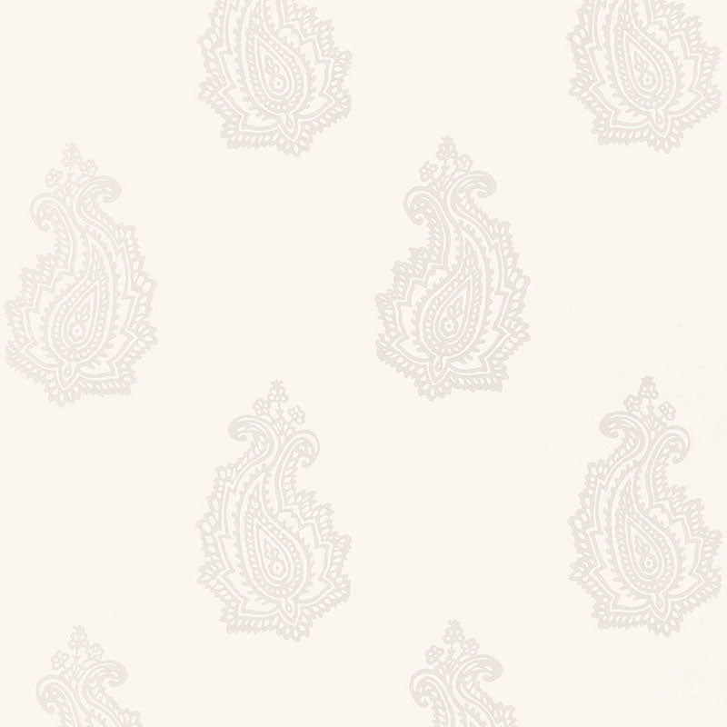 Schumacher Madras Paisley Oyster Wallpaper Sample 5005300