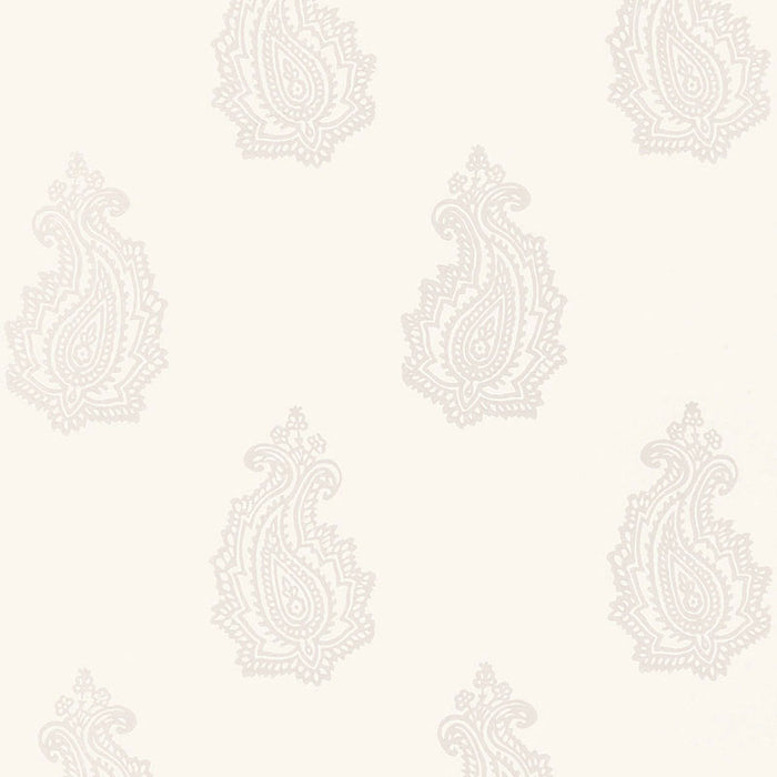 Schumacher Madras Paisley Oyster Wallpaper Sample 5005300