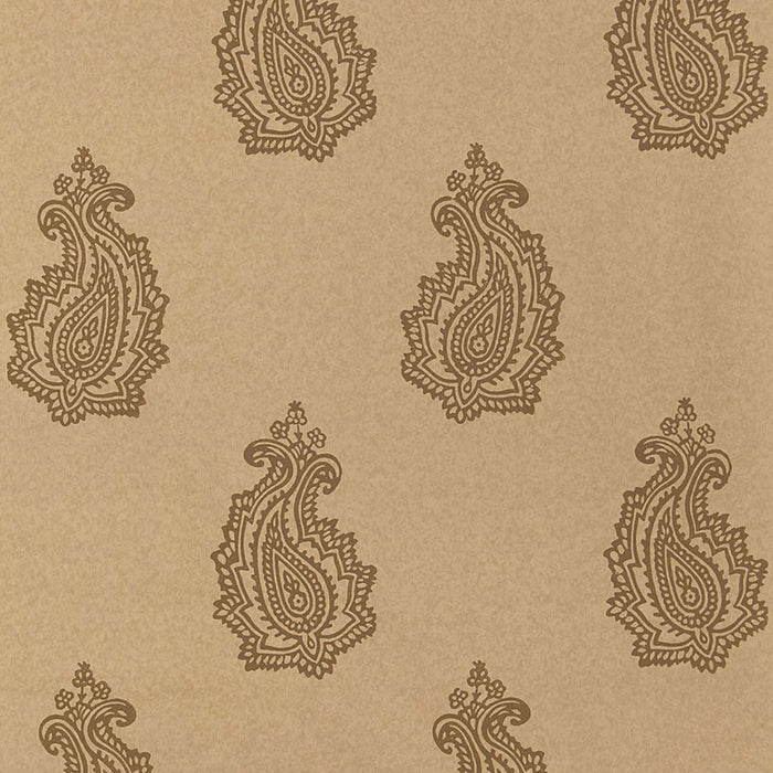 Schumacher Madras Paisley Tabac Wallpaper Sample 5005303