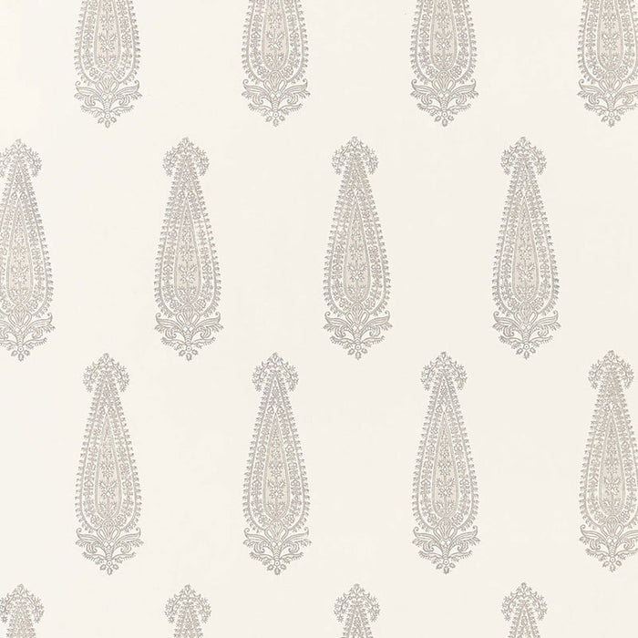 Schumacher Katara Paisley Oyster Wallpaper Sample 5005330