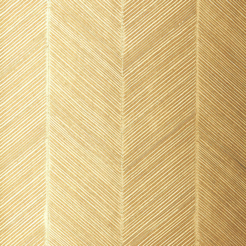 Schumacher Chevron Texture White Gold Wallpaper Sample 5005651