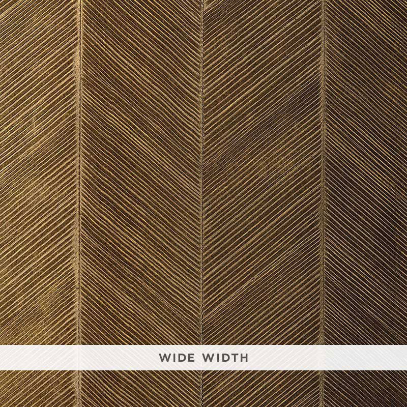 Schumacher Chevron Texture Burnished Bronze Wallpaper Sample 5005653