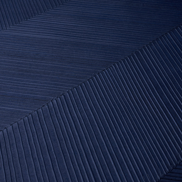 Schumacher Chevron Texture Midnight Blue Wallpaper Sample 5005654