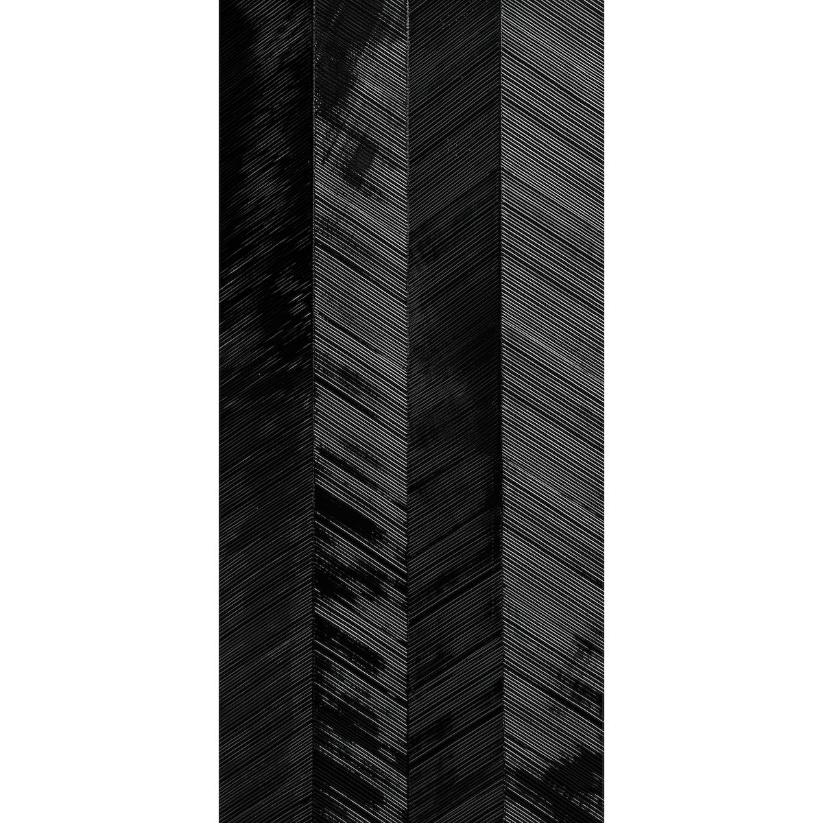 Schumacher Chevron Texture Onyx Wallpaper Sample 5005655