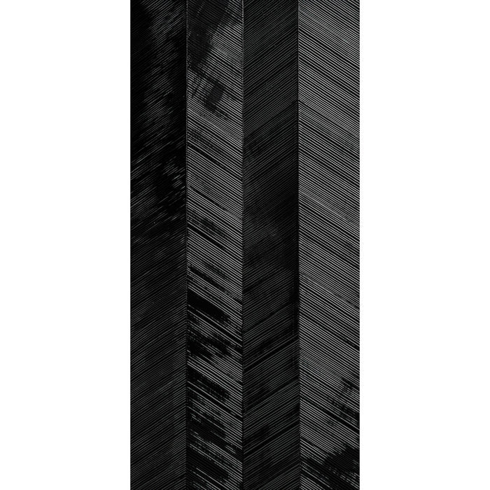 Schumacher Chevron Texture Onyx Wallpaper Sample 5005655