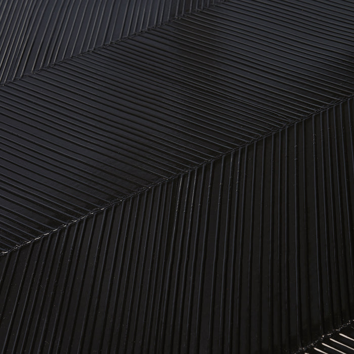 Schumacher Chevron Texture Onyx Wallpaper Sample 5005655