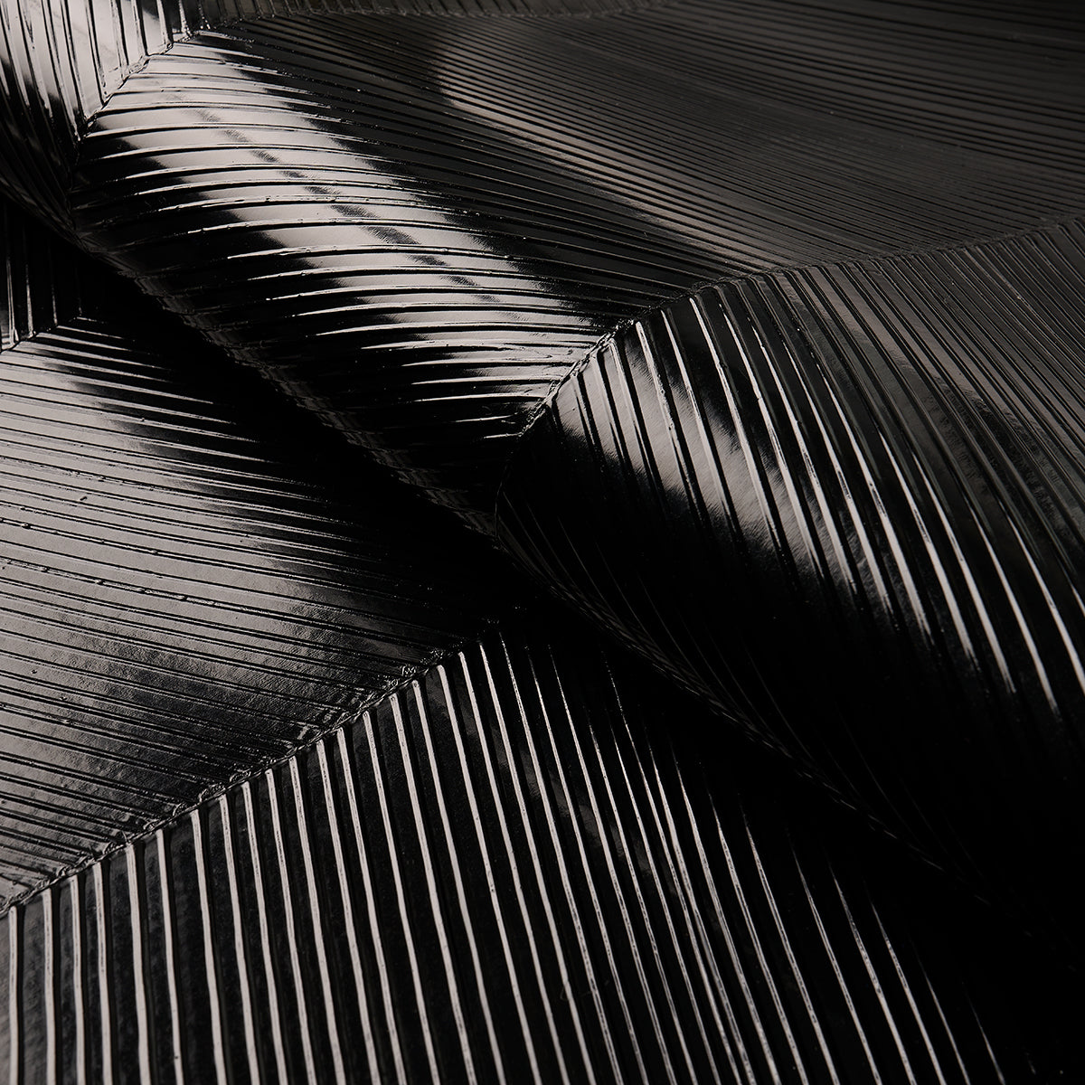 Schumacher Chevron Texture Onyx Wallpaper Sample 5005655