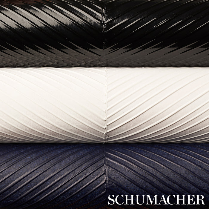 Schumacher Chevron Texture Onyx Wallpaper Sample 5005655