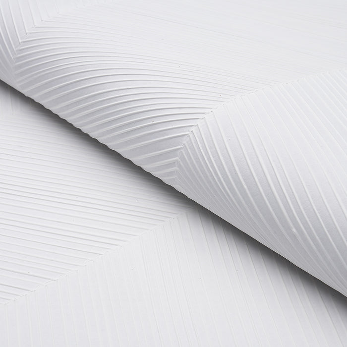 Schumacher Chevron Texture White Wallpaper Sample 5005656