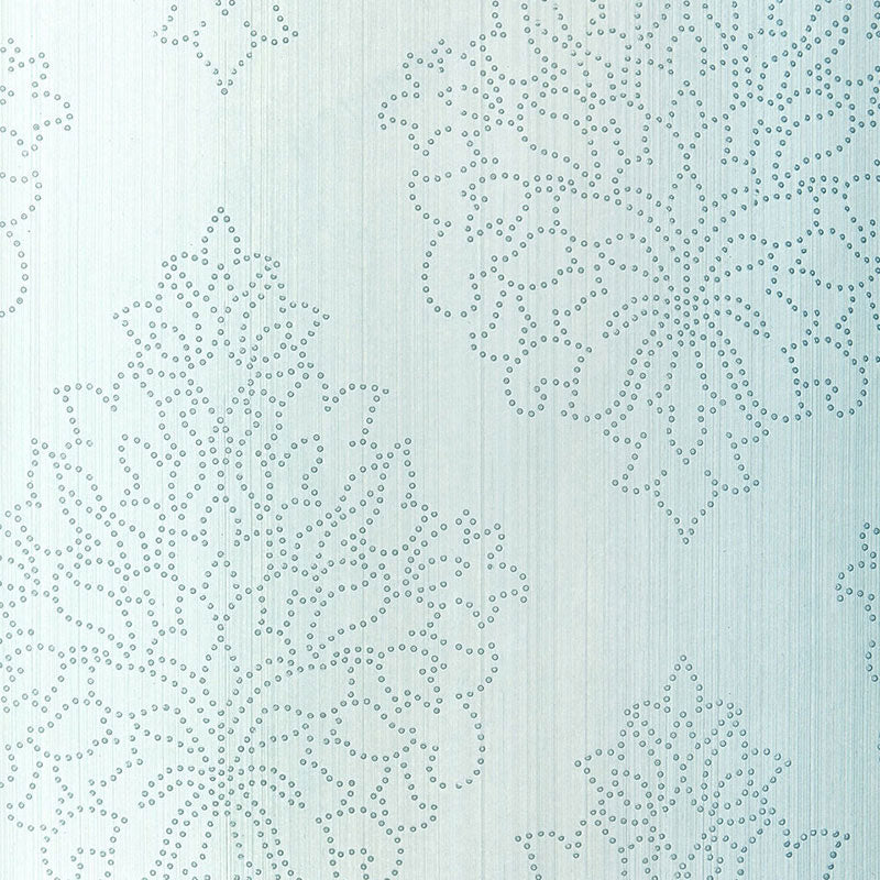 Schumacher Beaded Damask Sky Wallpaper 5005661