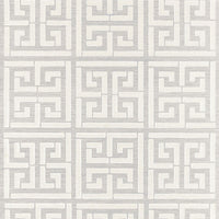 Schumacher Greek Key Sisal Silver Wallpaper 5005690