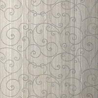 Schumacher Beaded Scroll Pewter Wallpaper 5005721