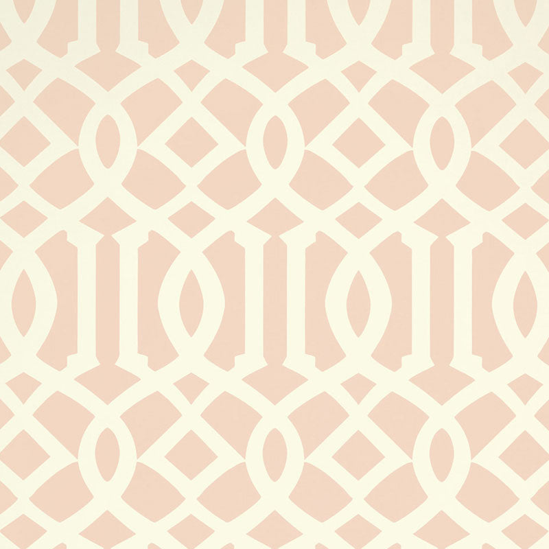 Schumacher Imperial Trellis II Blush Wallpaper Sample 5005806