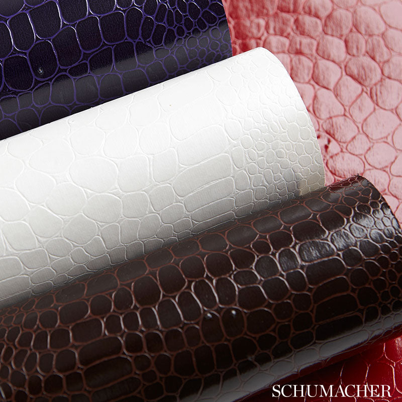 Schumacher Crocodile White Wallpaper Sample 5005830