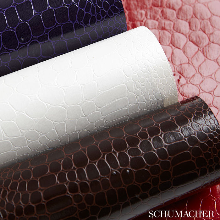 Schumacher Crocodile Crimson Wallpaper Sample 5005831