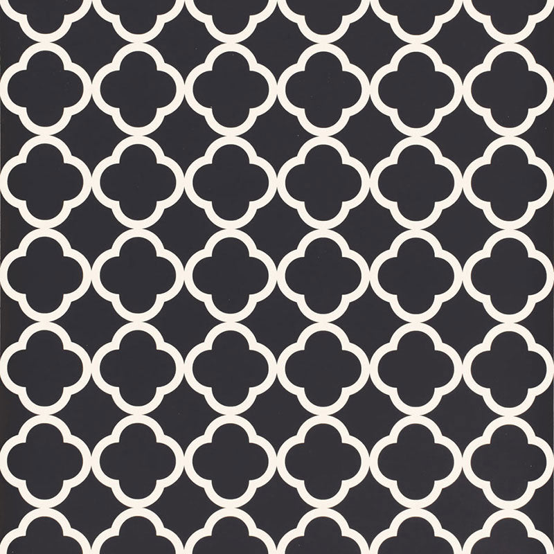 Schumacher Morocco Black Wallpaper Sample 5005876