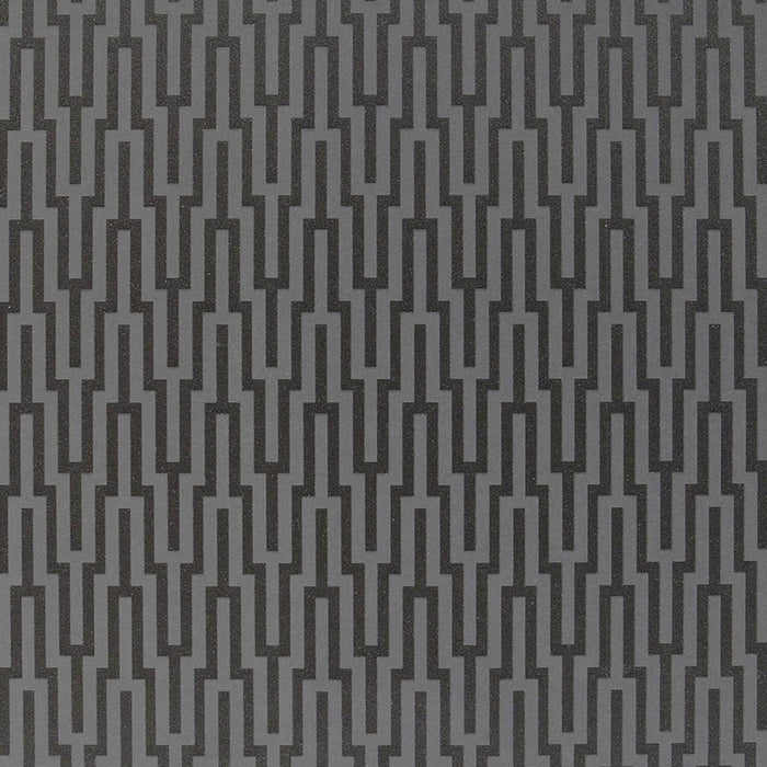 Schumacher Metropolitan Fret Black Pearl Wallpaper Sample 5005895