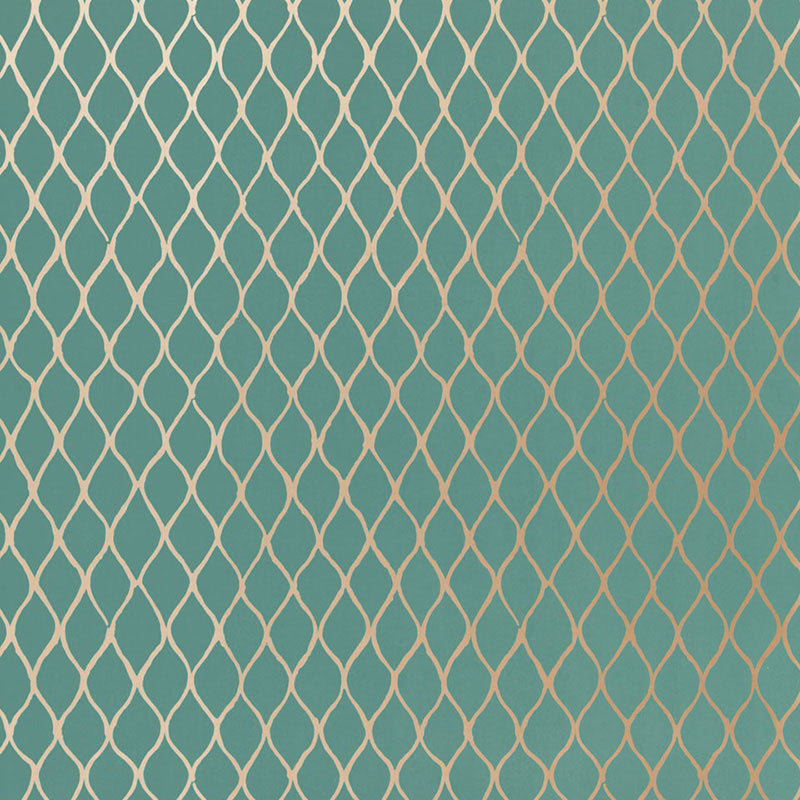 Schumacher Valencia Turquoise Wallpaper Sample 5005911
