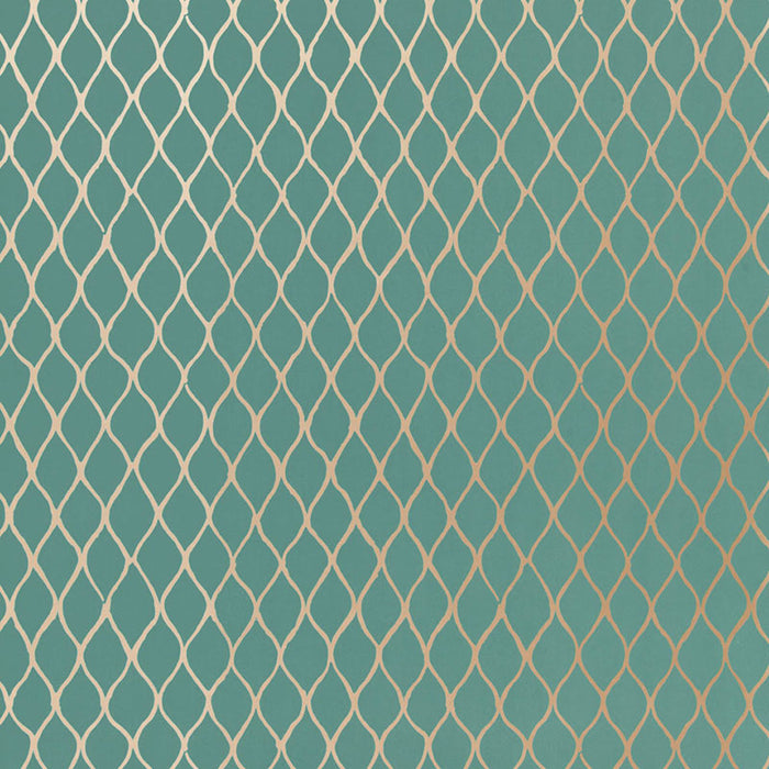 Schumacher Valencia Turquoise Wallpaper Sample 5005911