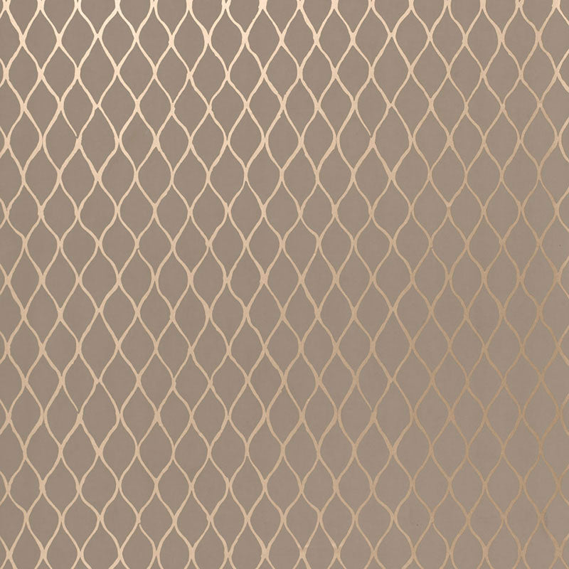 Schumacher Valencia Taupe / Pewter Wallpaper Sample 5005912