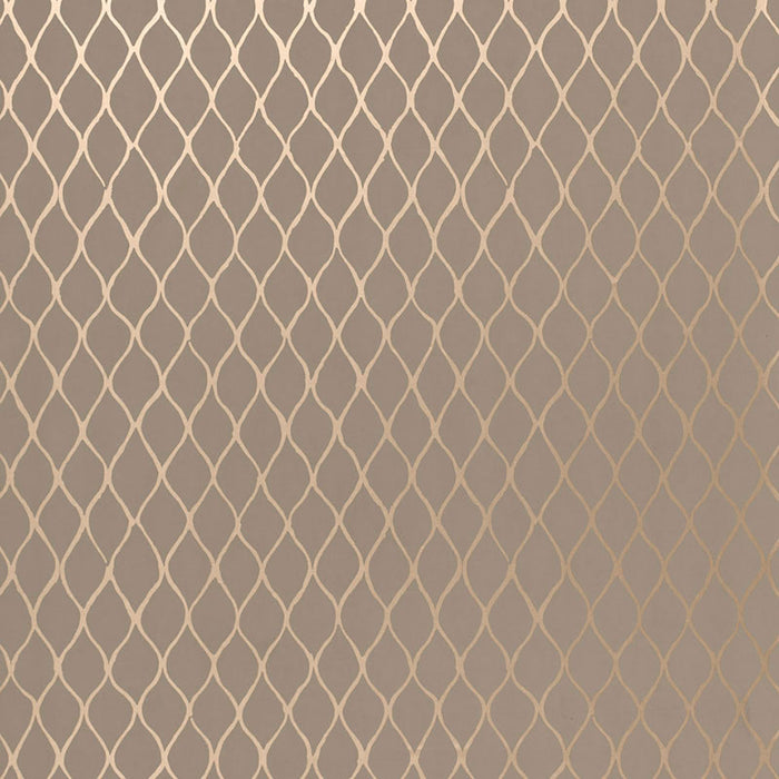 Schumacher Valencia Taupe / Pewter Wallpaper Sample 5005912