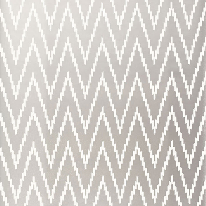 Schumacher Kasari Ikat Silver Wallpaper Sample 5005993