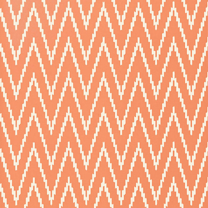 Schumacher Kasari Ikat Terra Cotta Wallpaper Sample 5005994
