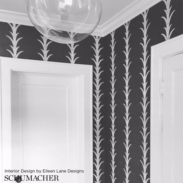 Schumacher Acanthus Stripe Sisal Shadow Wallpaper Sample 5006050