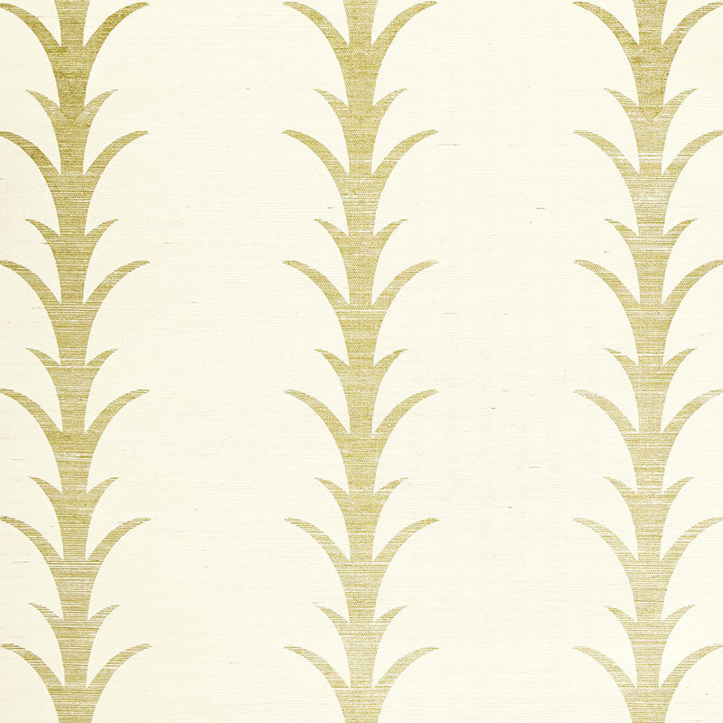 Schumacher Acanthus Stripe Sisal Filigree Wallpaper 5006051