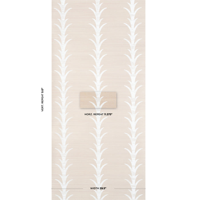 Schumacher Acanthus Stripe Sisal Fog & Chalk Wallpaper Sample 5006052