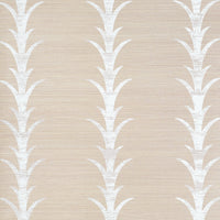 Schumacher Acanthus Stripe Sisal Fog & Chalk Wallpaper 5006052