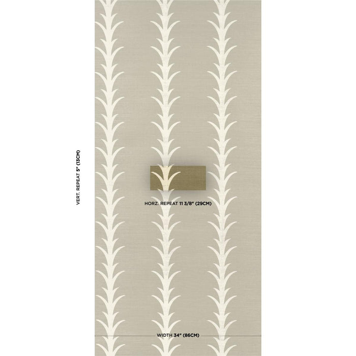 Schumacher Acanthus Stripe Sisal Junier Wallpaper Sample 5006057