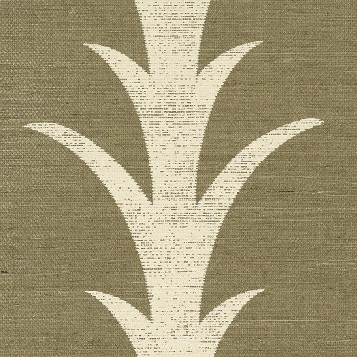 Schumacher Acanthus Stripe Sisal Junier Wallpaper Sample 5006057