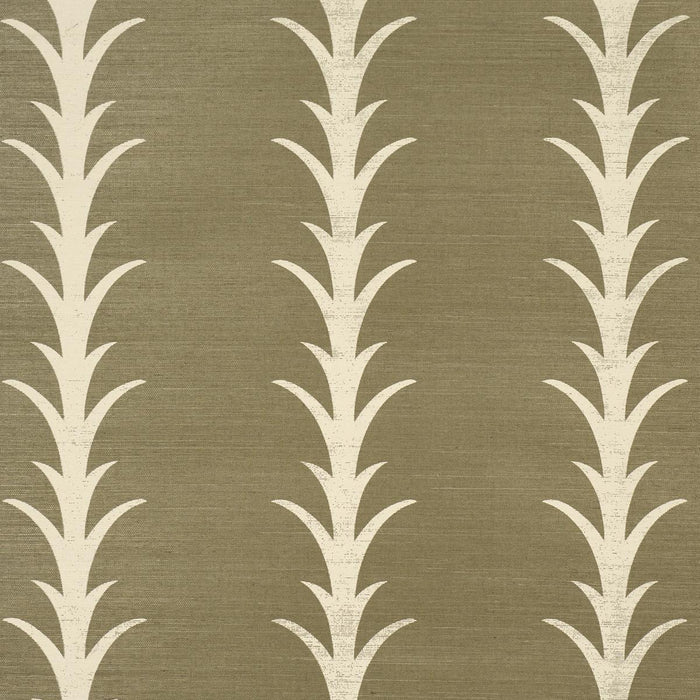 Schumacher Acanthus Stripe Sisal Junier Wallpaper Sample 5006057