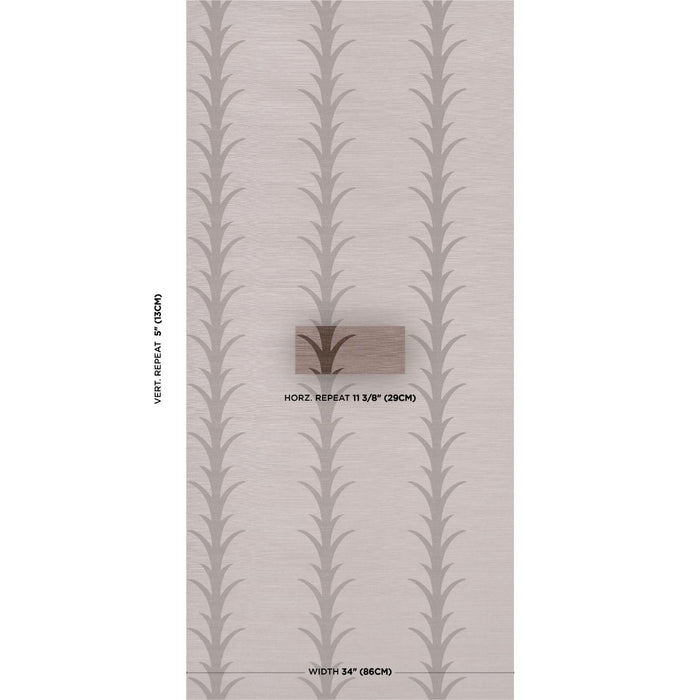 Schumacher Acanthus Stripe Sisal Rose Antique Wallpaper 5006059