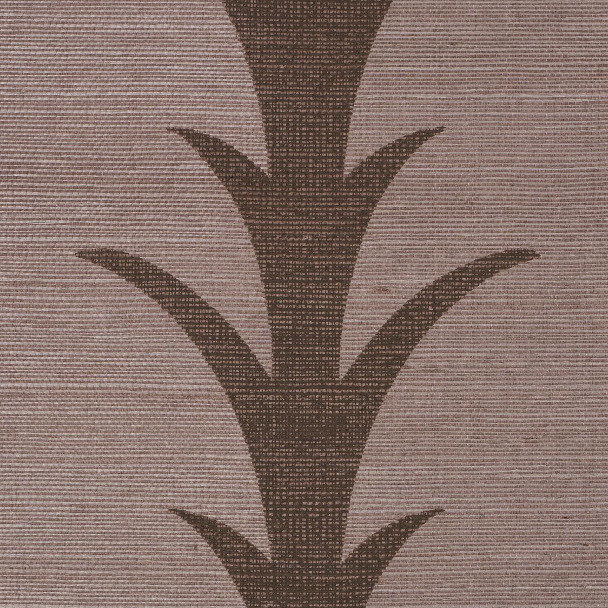 Schumacher Acanthus Stripe Sisal Rose Antique Wallpaper 5006059
