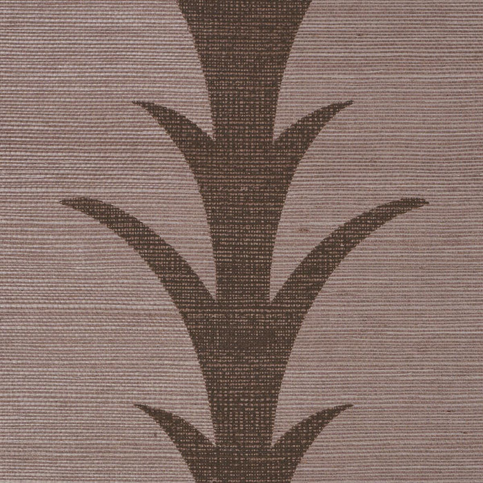 Schumacher Acanthus Stripe Sisal Rose Antique Wallpaper 5006059