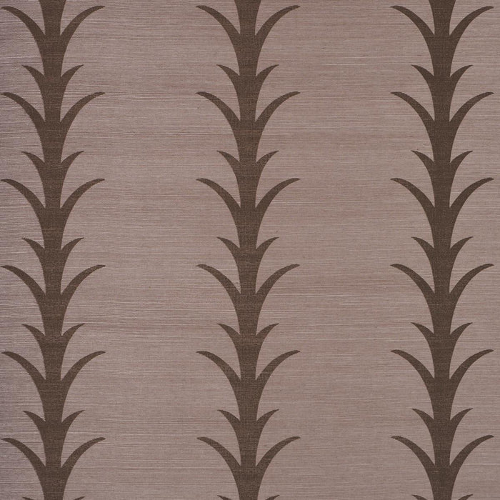 Schumacher Acanthus Stripe Sisal Rose Antique Wallpaper 5006059