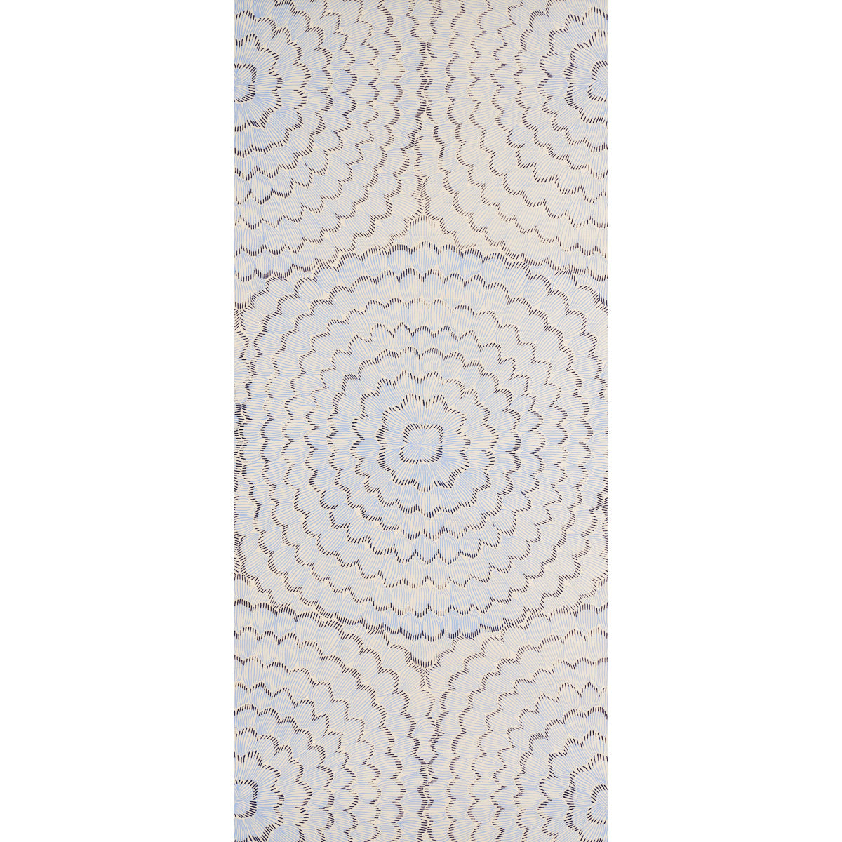 Schumacher Feather Bloom Sisal Two Blues Wallpaper Sample 5006071