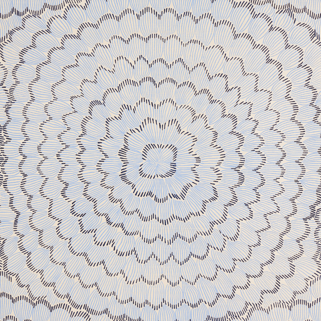 Schumacher Feather Bloom Sisal Two Blues 5006071 Wallpaper