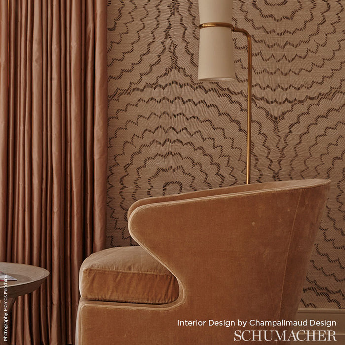 Schumacher Feather Bloom Sisal Onyx & Gold 5006074 Wallpaper