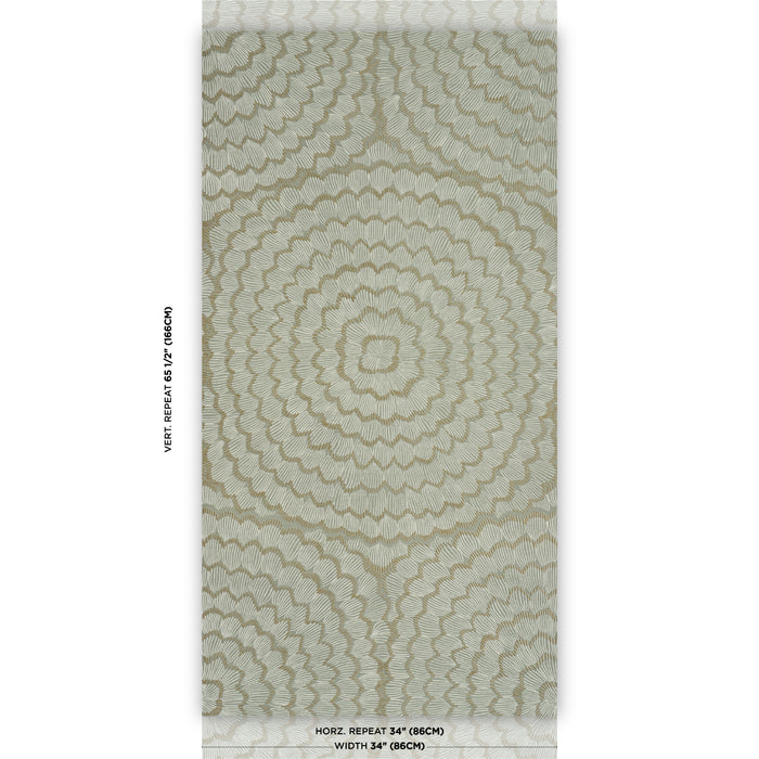 Schumacher Feather Bloom Sisal Seaglass Wallpaper 5006079