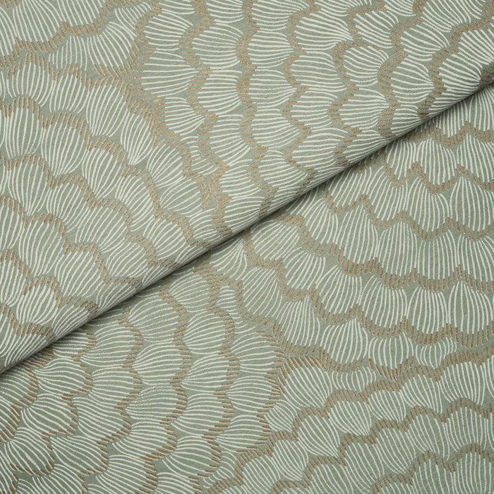 Schumacher Feather Bloom Sisal Seaglass Wallpaper Sample 5006079