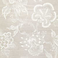 Schumacher Hothouse Flowers Sisal Fog & Chalk Wallpaper 5006090